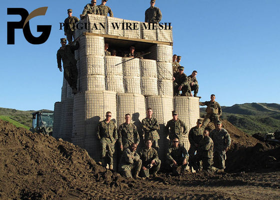 Anti Explosion  Bastion Barrier , Galvanized Steel Military Sand Barrier